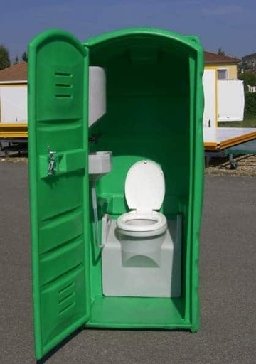 [ART0127-Vert-1] WC Chimique de Chantier Spécial avec cassettes fixe